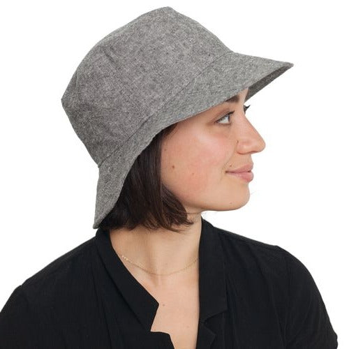Puffin Gear Linen Canvas UPF50+ Sun Protection Crusher Hat-Made in Canada-Black
