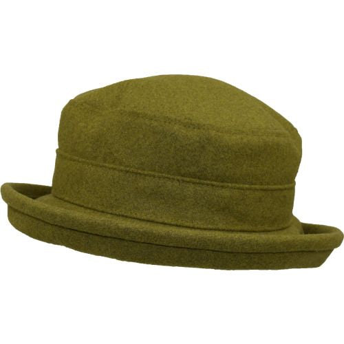 Puffin Gear Melton Wool Winter Bowler Hat-Made in Canada-Olive