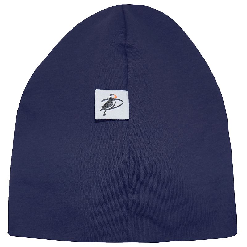 Preemie, Infant and Toddler Organic Cotton Beanie Perfect for cooler days.  Beanie and Fabric Made in Canada-Wear it cuffed or slouchy-Navy