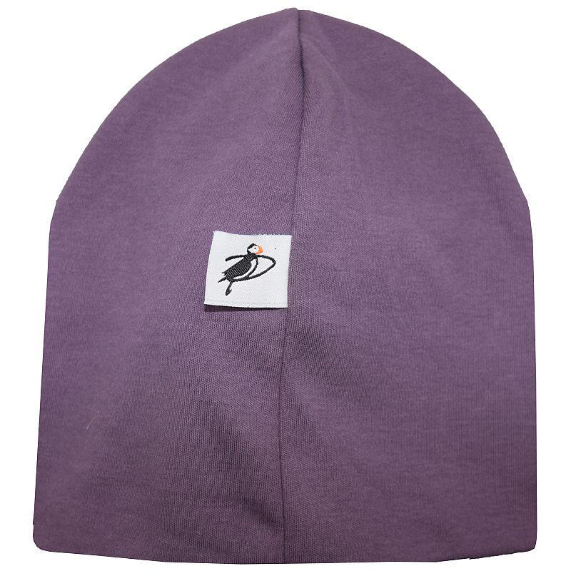 Preemie, Infant and Toddler Organic Cotton Beanie Perfect for cooler days.  Beanie and Fabric Made in Canada-Wear it cuffed or slouchy-Plum