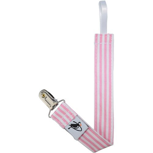 Infant Baby Toddler Pacifier Clip SALE-Made in Canada-Pink Stripe