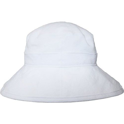 Patio Linen Wide Brim Garden Hat with 4 inch brim and UPF50+ sun protection rating-made in canada by puffin gear-colour-white
