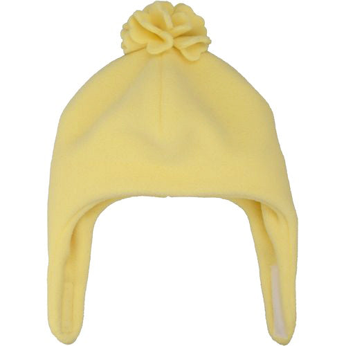 Puffin Gear Polartec Classic 200 Series Fleece Kids Blossom Hat with Chin Wrap Closure-Made in Canada-Lemon