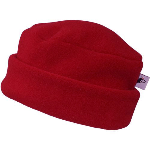 Puffin Gear Polartec Classic 200 Series Fleece Cuffed Pillbox Hat-Made in Canada-Red