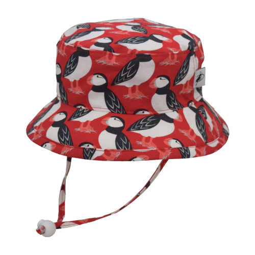 Puffin Gear UPF50 Sun Protection Kids Sun hat-camp hat-puffin love-red