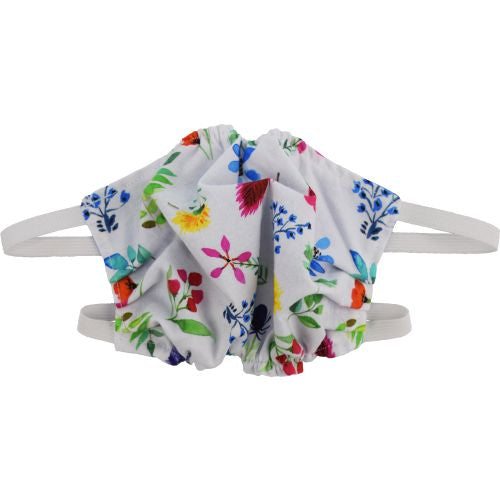 Puffin Gear Child 3 Layer Reusable Washable Mask with Spunbond Polypropylene Non Woven Filter Layer-Made in Canada-Flower Study
