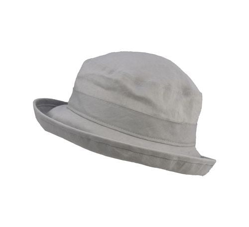 Puffin Gear Summer Breeze Linen UPF50+ Sun Protection Bowler Hat-Made in Canada-Silver Grey