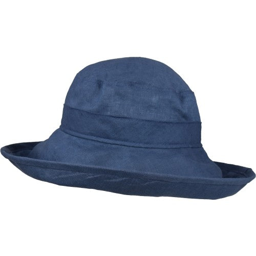 Puffin Gear Linen Wide Brim UPF50+ Sun Protection Hat-Made in Canada-French Navy