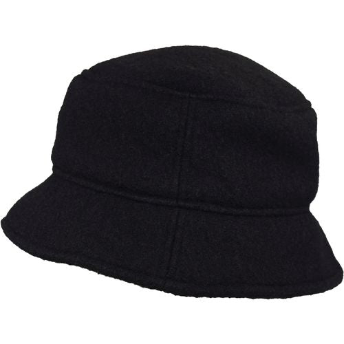 Boiled Wool Crusher hat with internal fleece ear cover-Made in Canada by Puffin Gear-Black