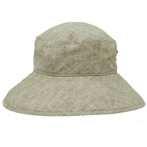 Puffin Gear Linen Chambray UPF50+ Sun Protection Wide Brim Garden Hat-Made in Canada-Lichen