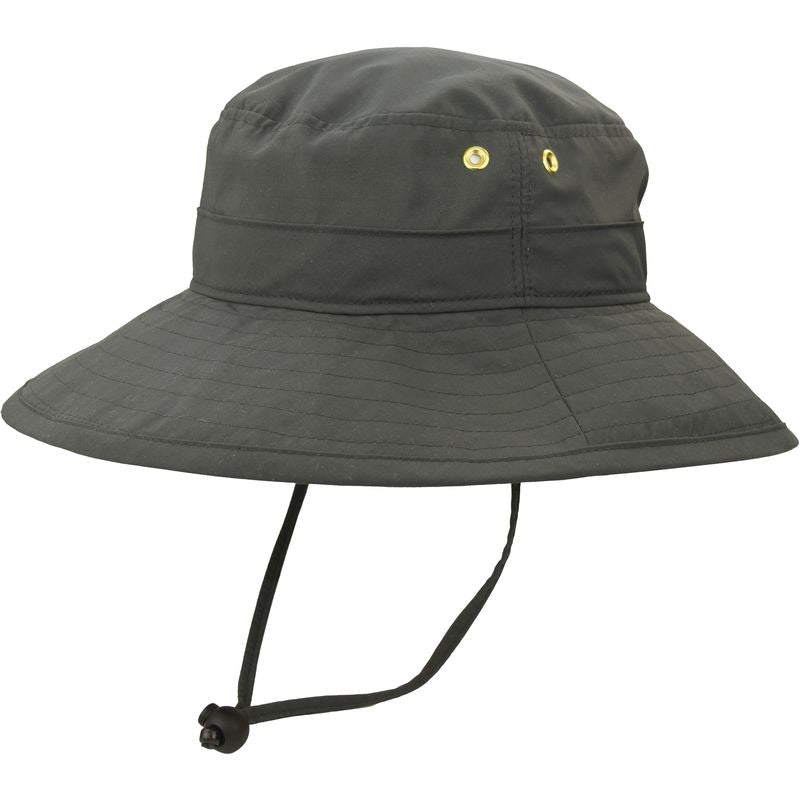 Wolf Grey Hiking Hat with built in UPF50 Excellent Sun Protection-lightweight, quick dry, wind lanyard-made in canada by Puffin Gear-Wolf Grey
