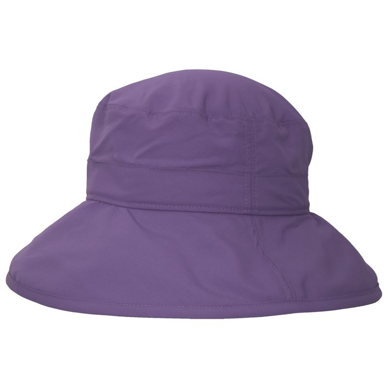 Solar Nylon Wide Brim Afternoon Hat with UPF50 Sun Protection Built In, Lightweight and quick drying-Made in Canada by puffin Gear-Purple