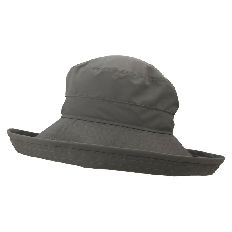Puffin Gear&#39;s 4.5 inch wide brim classic hat in light weight solar nylon that dries quick and provides upf50+ excellent sun protection. made in canada by puffin gear - wolf grey