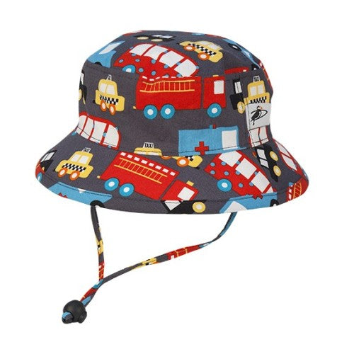 kids sun protection camp hat by Puffin Gear SALE-emergency vehicles