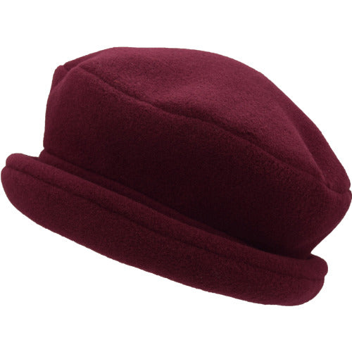 Puffin Gear Polartec Classic 200 Series Fleece Rolled Brim Ladies Winter Hat-Made in Canada-Maroon